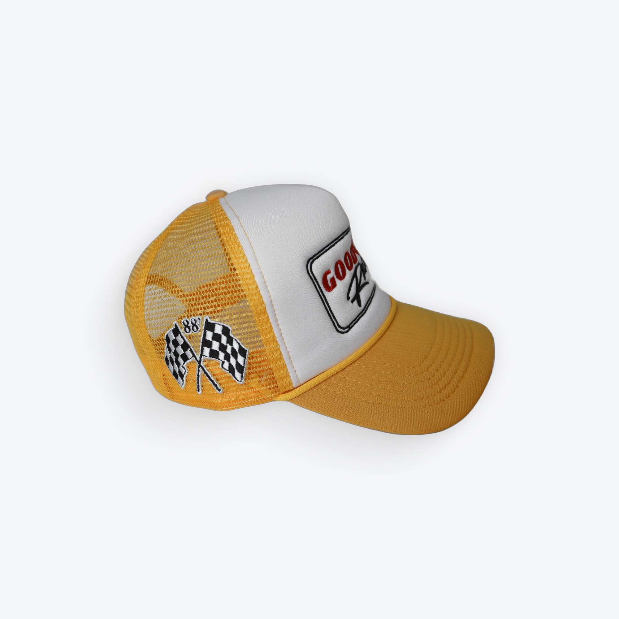 Goodlyfe F1 Racing White Trucker Hat