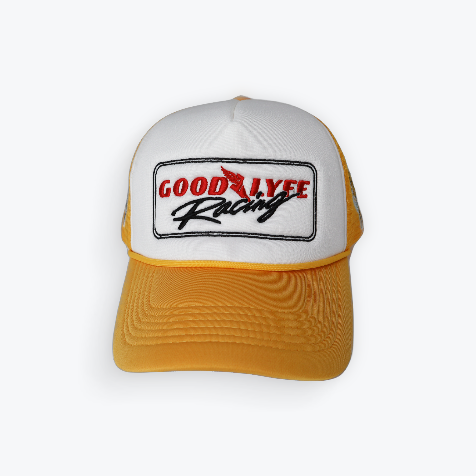 Goodlyfe F1 Racing White Trucker Hat