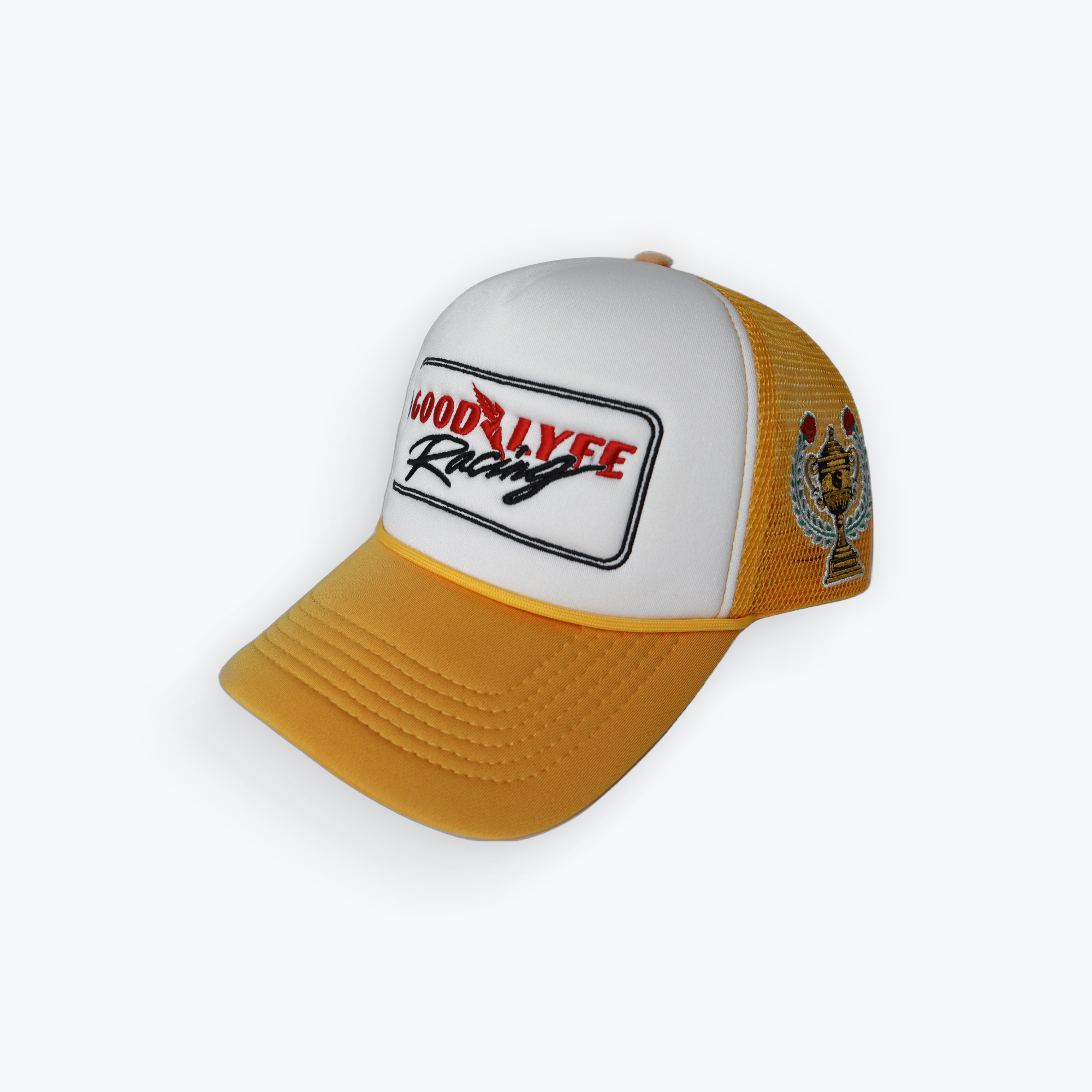 Goodlyfe F1 Racing White Trucker Hat