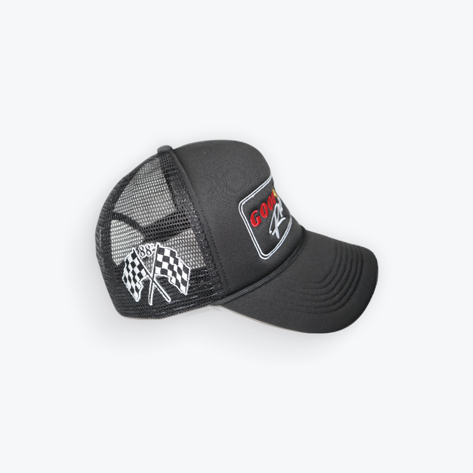 Goodlyfe F1 Racing Black Trucker Hat